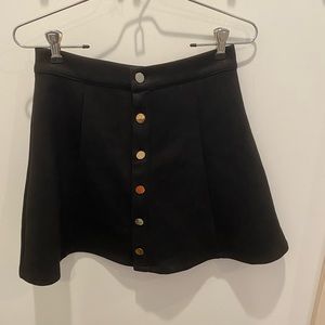 Apperloth Black Mini Skirt With Gold Buttons Size M